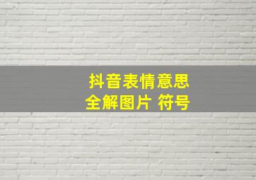 抖音表情意思全解图片 符号